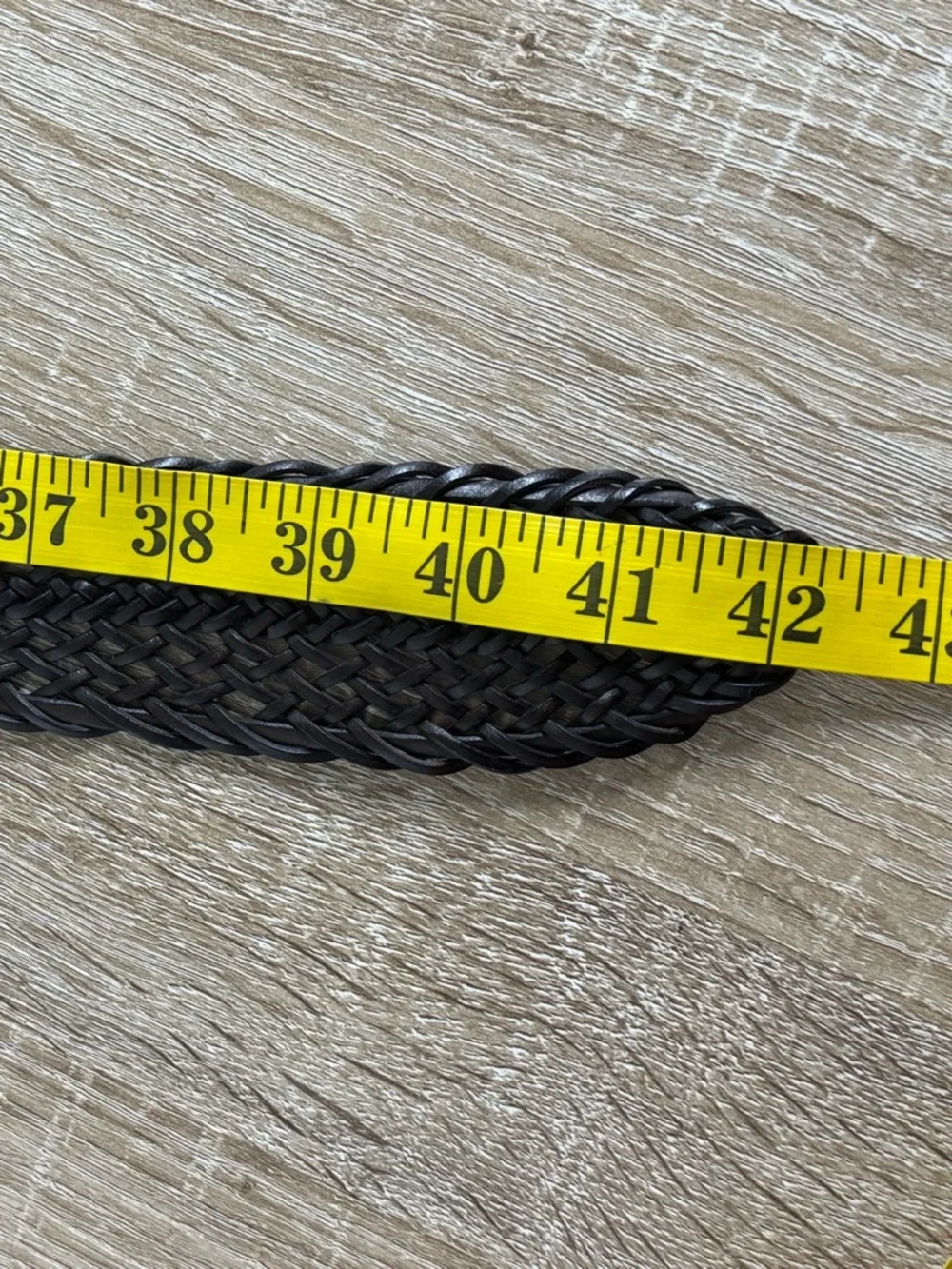 Dark Brown Genuine Bonded Leather Braided Belt Women Size L/XL